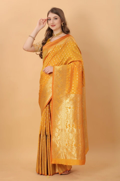 Beautiful orenge saree uploaded by Dhananjay Creations Pvt Ltd. on 3/3/2023