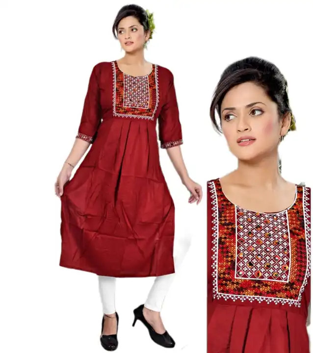 Price ₹199-
Size XL XXL 
👚Nayra-Cut kurtis & with emwbroidery, prin7ted or plain exclusive designer uploaded by Colours seven on 3/3/2023
