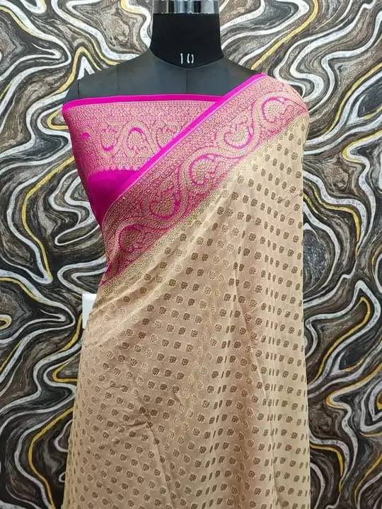 Banarasi fancy daybal Sami Georgette fabric uploaded by Bs_textiles7 on 3/3/2023