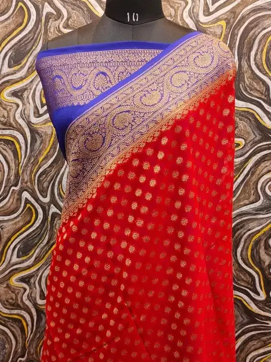Banarasi fancy daybal Sami Georgette fabric uploaded by Bs_textiles7 on 3/3/2023