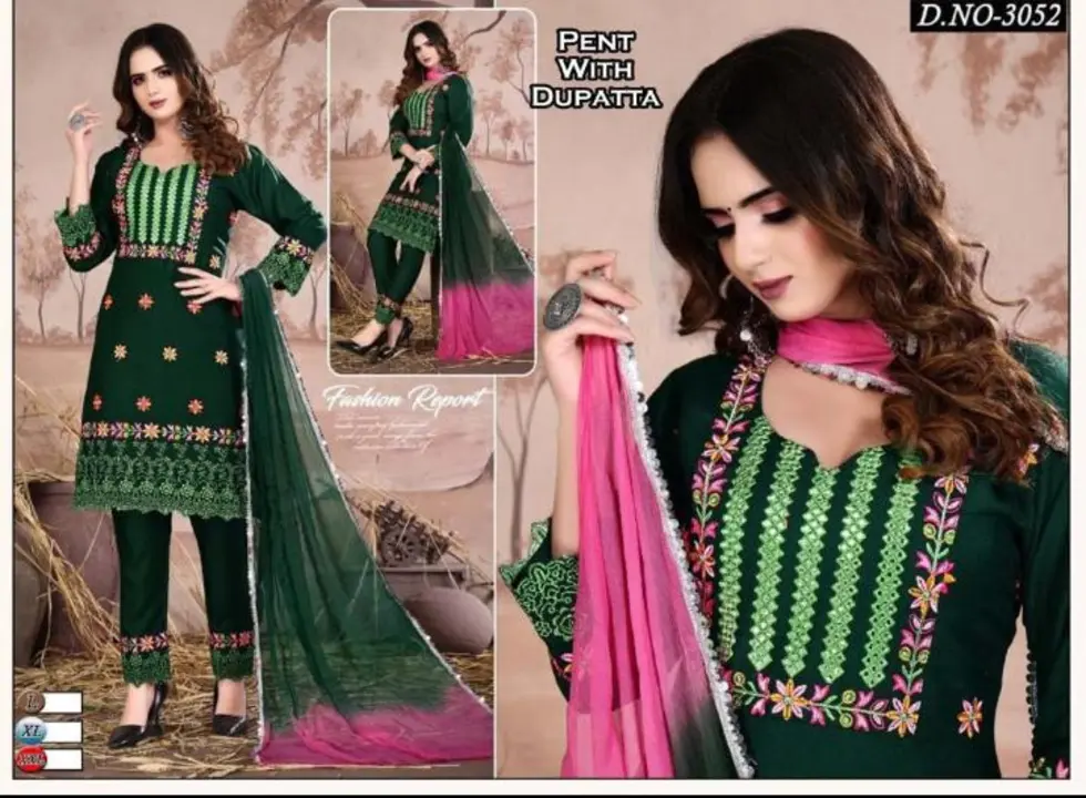 3pcs 2pcs kury palazzo with dupatta sets palazzo sets fancy designer work pent sets  uploaded by Radha Creation , Maira sales for Readymade items on 3/3/2023