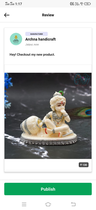 Archna handicraft polyresin makan chor Krishna  uploaded by Archna handicraft on 3/3/2023