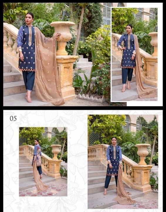 Post image *💯% Original*

*🌹MALKAH Exclusive Designer Embroidered Collection by Z.S Textiles*

👉Pure Lawn Heavy Embroidered Front 
👉Pure Lawn Printed Back &amp; Sleeves
👉Pure Lawn Dyed &amp; Printed Bottom
👉9 Des Chiffon Embroidered Dupatta

( 9 design in set)

*✅Ask for set price in personal*

Best price guaranteed👍

💐Ready delivery

* single price 1790/-*