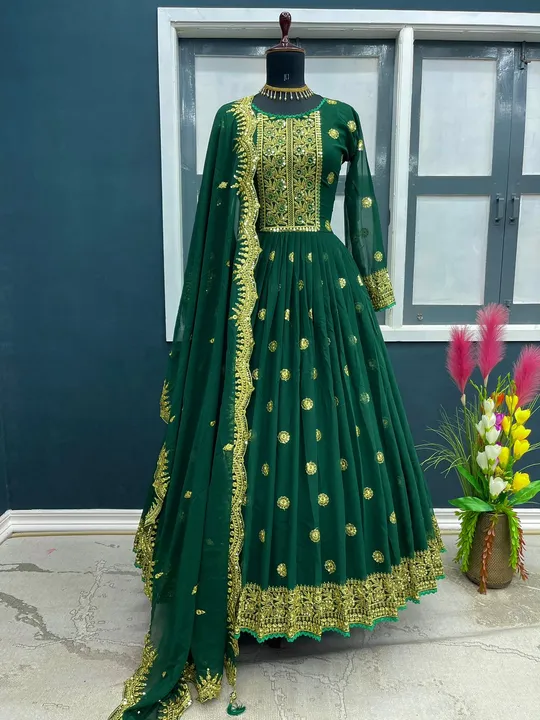 Party Wear Gowns duppata  uploaded by BULK UNSET PCS DEALERS SUPPLIER  on 3/4/2023