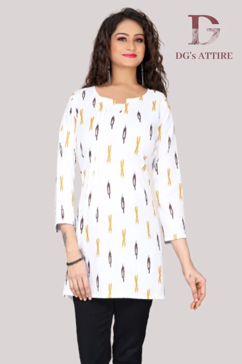 White cotton printed kurti uploaded by DG'S Attire on 3/4/2023