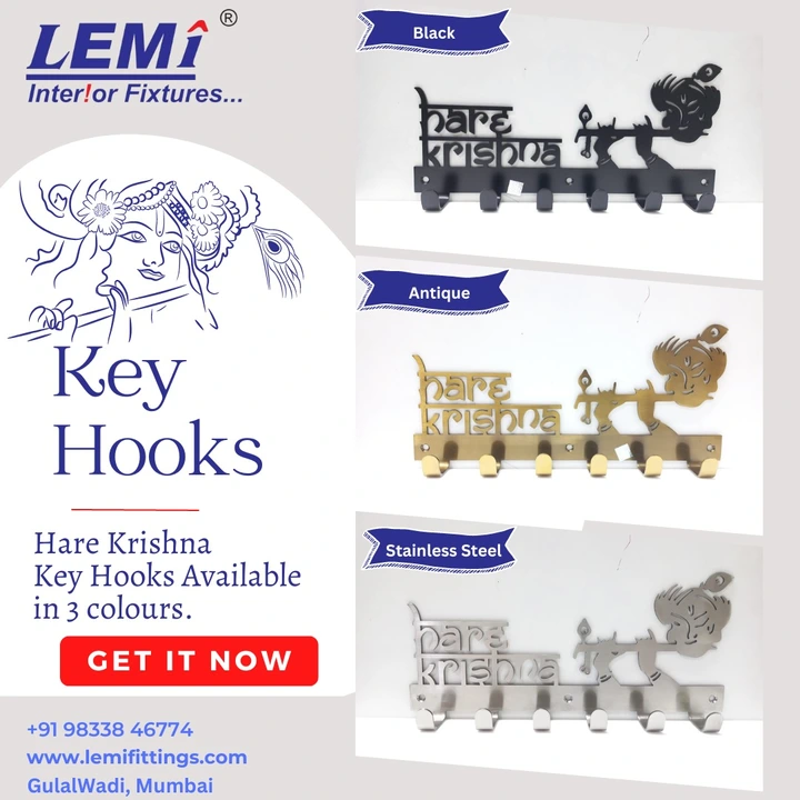 Key Hook - Hare Krishna uploaded by Balaji Traders (Lemi) on 3/4/2023