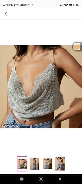 Crop Top halter backless silver  uploaded by business on 3/4/2023