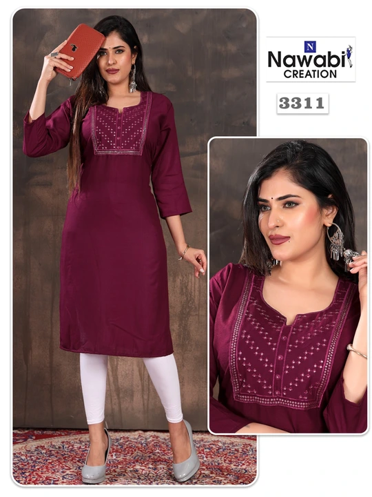 Rayon Embroidery Kurti  uploaded by business on 3/4/2023