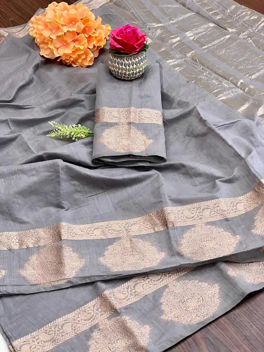Linen saree  uploaded by Dhanvi Clothing on 3/4/2023