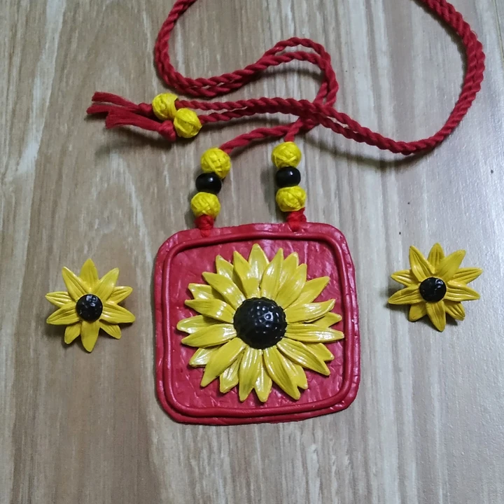 Beautiful sunflower jewellery set necklace and earrings  uploaded by Ratnaabhushan on 5/30/2024