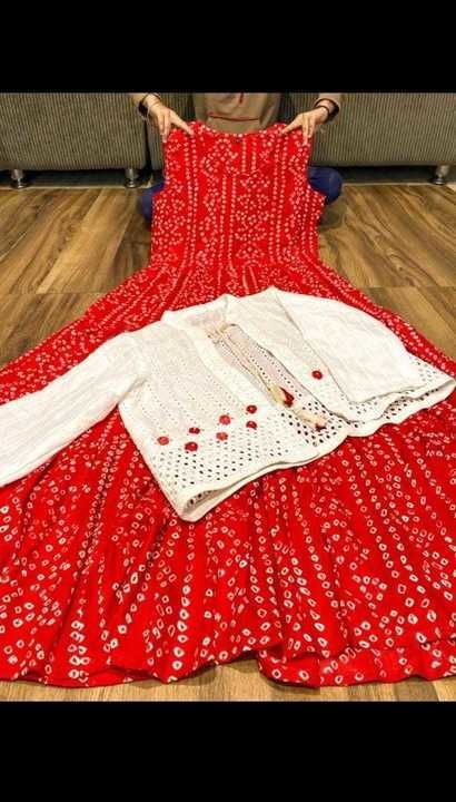 Post image *2 color Red and pink*

*Fabric rayon*
*Work print and hand work*
*Flair  4+ metre*
*Shifli Jacket With  flower*

 *Size M to xxl*

*Price 769*

*Same day decpach*


Free Shipping 🥰
