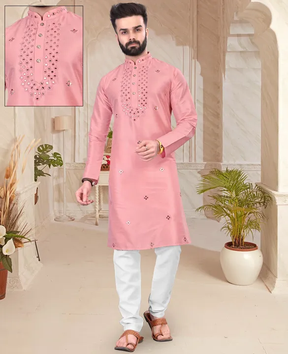 Kurta Set Original Mirror Work On neck and Front side uploaded by business on 3/4/2023