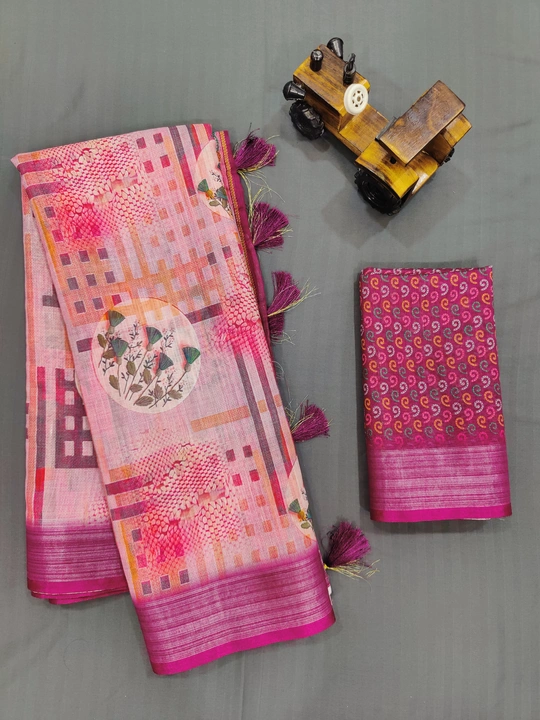 Soft pure linen sarees uniform also available  uploaded by business on 3/4/2023
