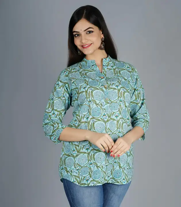 🔥 *Summer ⛱️ Top* 🔥

*Beautiful Heavy Jaipuri Printed Cotton Fabric Tunic Tops* 💃💃💃💃💃

⭐ Prod uploaded by Roza Fabrics on 3/4/2023