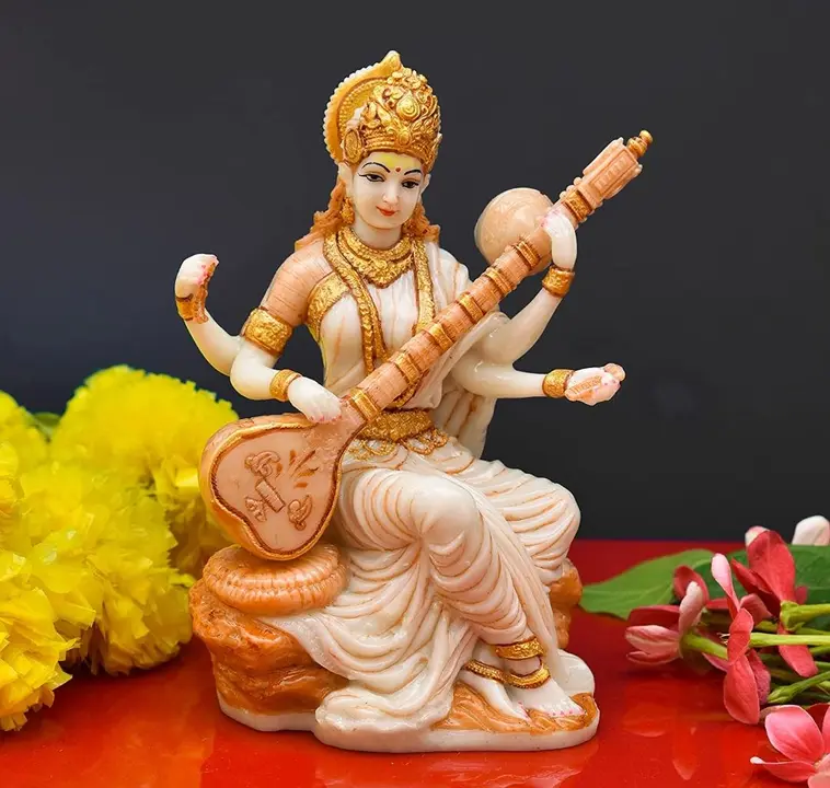 Archna handicraft polyresin sarswati idol for Pooja room and  decorative item uploaded by Archna handicraft on 3/4/2023