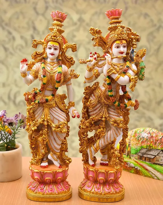 Archna handicraft polyresin Radha Krishna Pooja room and home decor and gift item and decorative ite uploaded by Archna handicraft on 3/4/2023