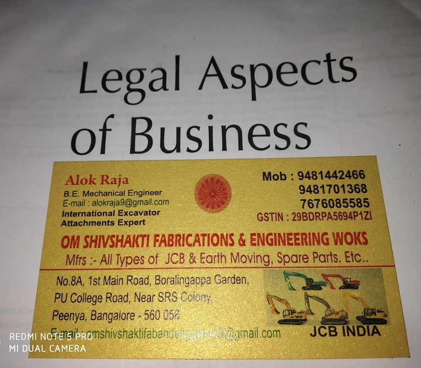 Visiting card store images of Om Shivshati Fabrication & Engineering works