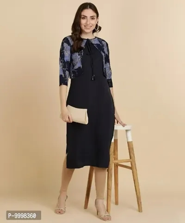 Stylish Fancy Crepe Solid Straight Kurti With Printed Jacket For Women

Size: 
S
M
L
XL
2XL

 Fabric uploaded by Digital marketing shop on 3/5/2023