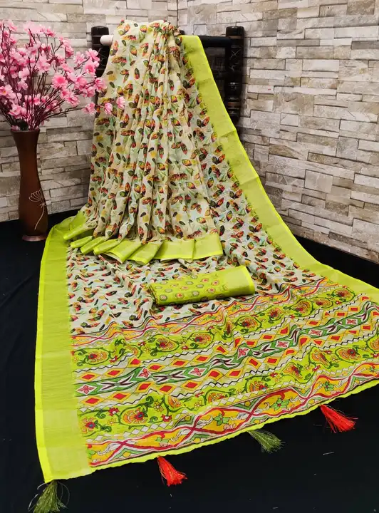 Soft Pure Linen Sarees uploaded by business on 3/5/2023