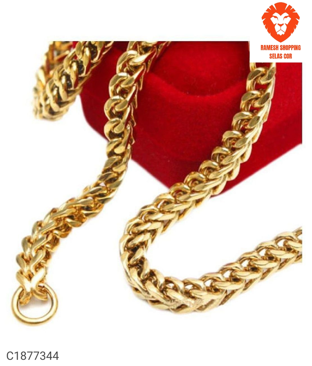 Post image *Catalog Name:* Gleaming Mens Gold Plated Chains

*Details:*
Product Name: Gleaming Mens Gold Plated Chains
Package Contains: 1 piece of Chain
Material: Brass
Color: Gold
Brand: VMKOR
Work: Gold Plated
Occasion: Casual
Combo: Pack of 1
Ideal for: Men
Weight: 30
Designs: 3

💥 *FREE Shipping* 
💥 *FREE COD* 
💥 *FREE Return &amp; 100% Refund* 
🚚 *Delivery*: Within 7 days
