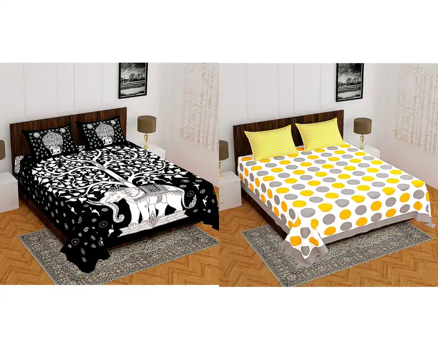 Jaipuri pure cotton bedsheets 90*100 inch uploaded by COPPVILLA - The art and craft store on 3/5/2023