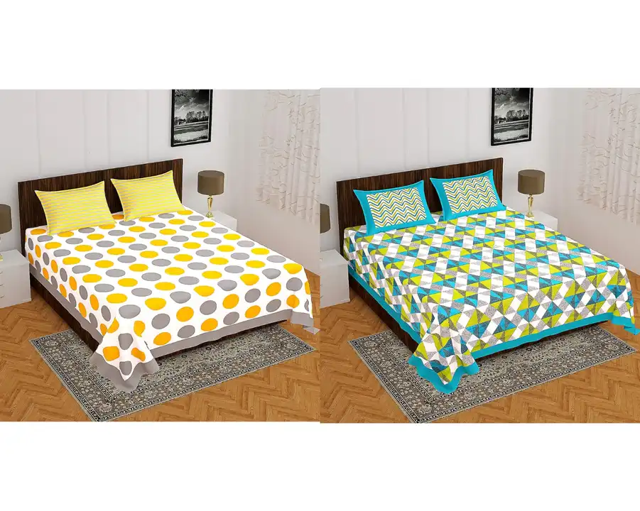 Jaipuri pure cotton bedsheets 90*100 inch uploaded by COPPVILLA - The art and craft store on 3/5/2023