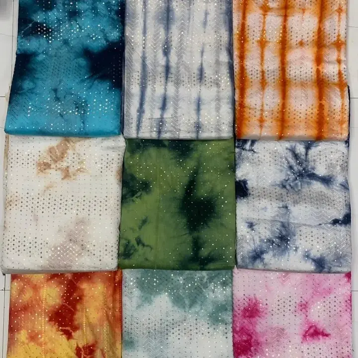 Chanderi tie dyed sequence fabric uploaded by business on 3/5/2023
