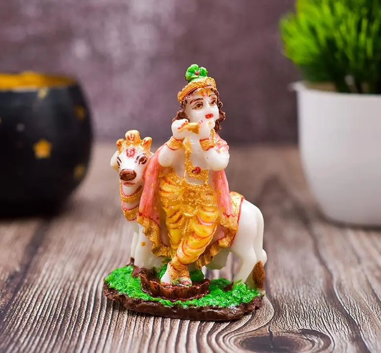 Archna handicraft polyresin small cow Krishna for Pooja room gift item and decorative item  uploaded by Archna handicraft on 3/5/2023