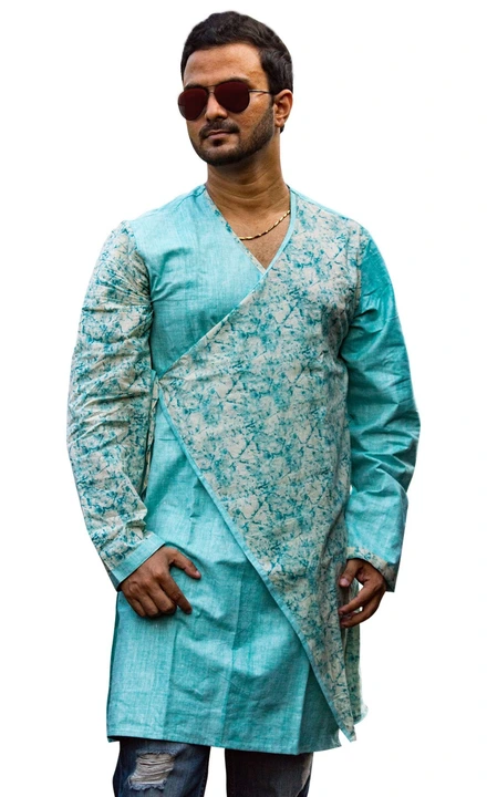 Cotton angrakha style kurta. Limited edition available uploaded by Lokkhhee Pecha on 3/5/2023