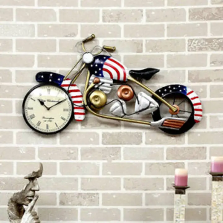 Wall hanging bike shape clock uploaded by business on 3/5/2023