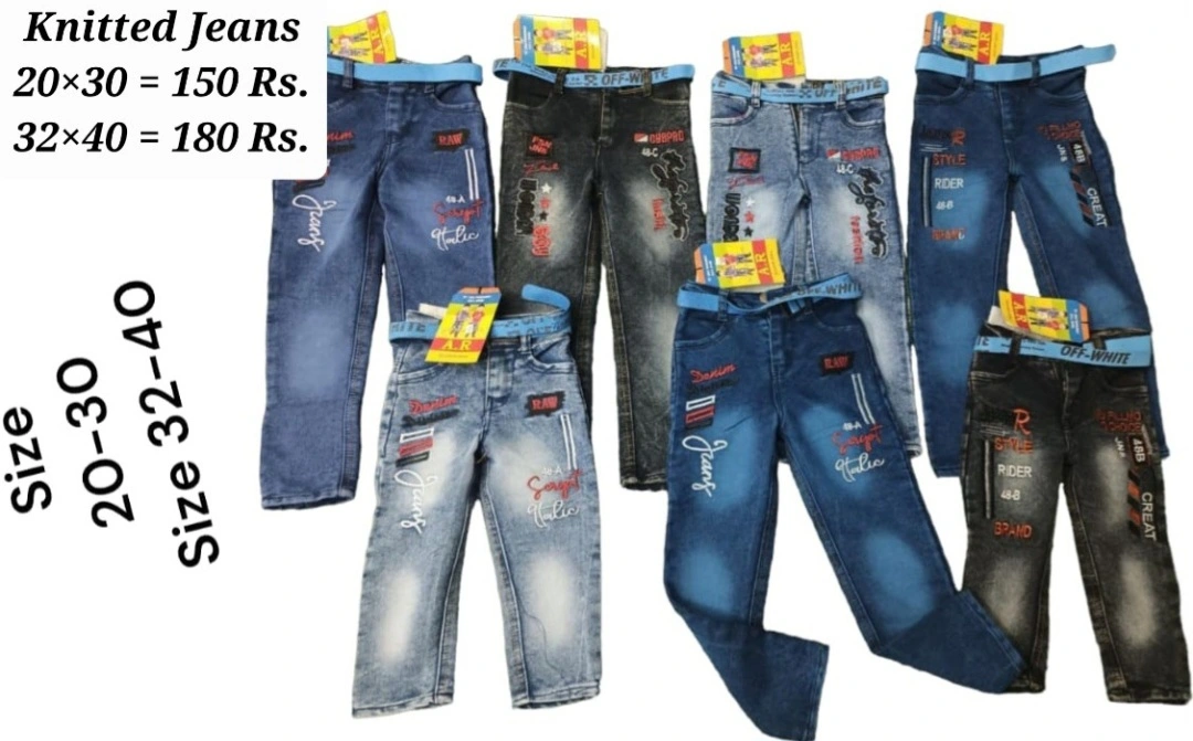 32×40 Kids Knitting Jeans uploaded by RISHABH TRADERS on 3/5/2023