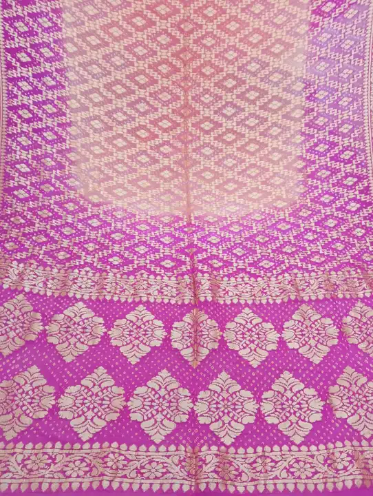Pure siphon khaddi dupatta gold nimzari work.. bandhej chunri dye ... uploaded by Colors Collection on 3/5/2023