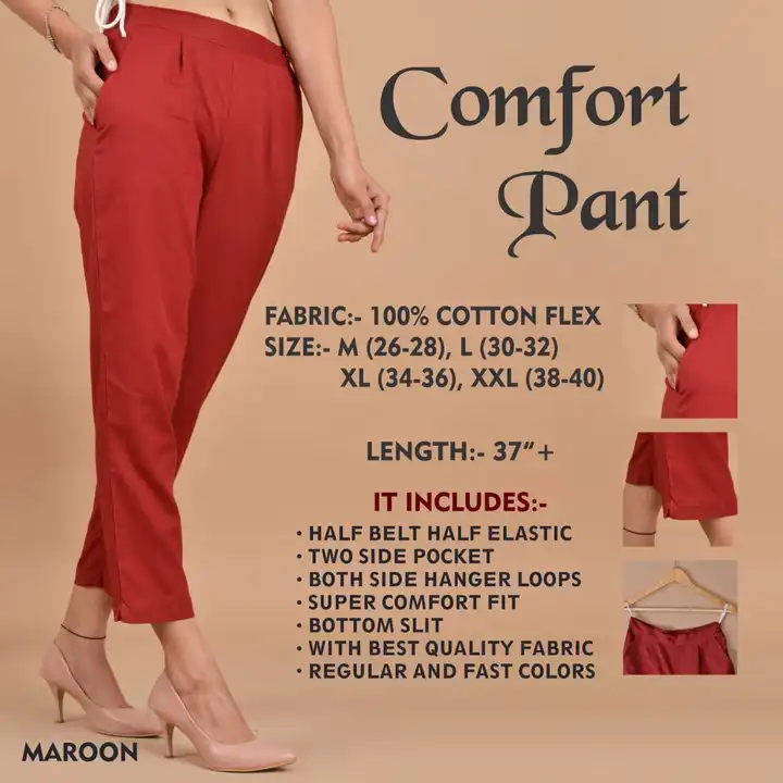 Women cotton flex pant  uploaded by Aleexa Outlet on 3/5/2023