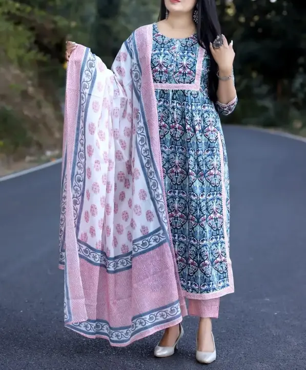 Women pure cotton kurta pant and dupatta set  uploaded by Aleexa Outlet on 3/5/2023