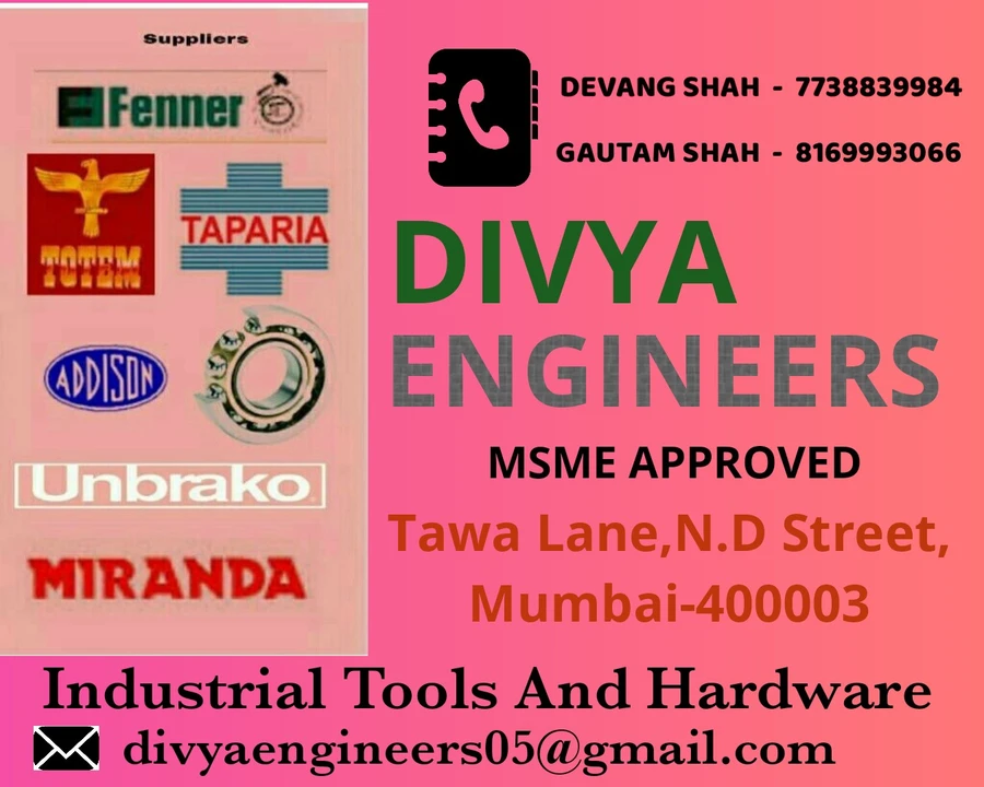 Visiting card store images of Divya Enginners