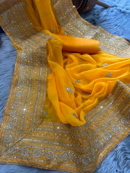 Embodery work saree  uploaded by SAURYA LIFE STYLE on 3/5/2023