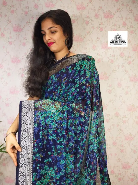 Georgette saree uploaded by SAURYA LIFE STYLE on 3/5/2023
