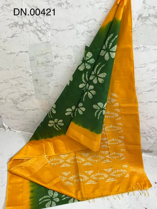 Pure katan slub silk sarees bhagalpuri  uploaded by MH BRAND on 3/5/2023