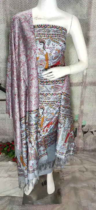 Katan Salab Semi Silk Suits With Madhubani Print uploaded by Salman Handloom on 3/5/2023