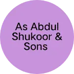 Business logo of As Abdul shukoor & sons