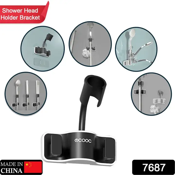 7687 Shower Head Holder Bracket Adjustable Showerhead Wall Mounted Suction Bracket for Bathroom uploaded by DeoDap on 3/6/2023