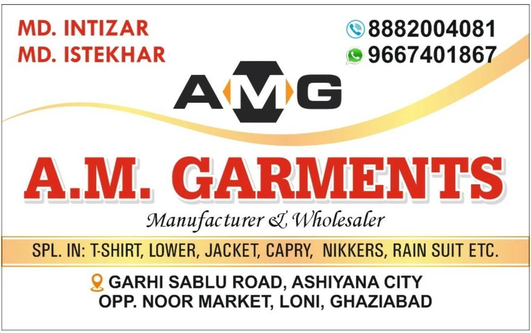 Visiting card store images of Abuzar garments