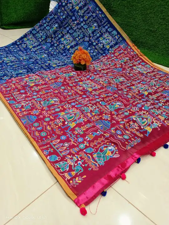 Handloom Madhubani Print Sharee uploaded by Maa Kali Sharee Center on 3/6/2023