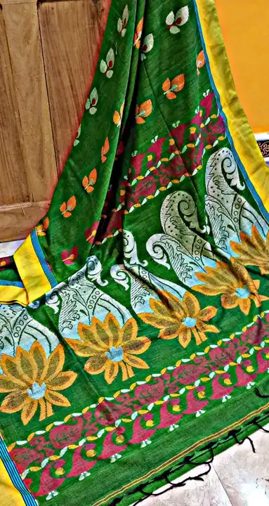 Pure Cotton Hand Work Sharee uploaded by Maa Kali Sharee Center on 3/6/2023