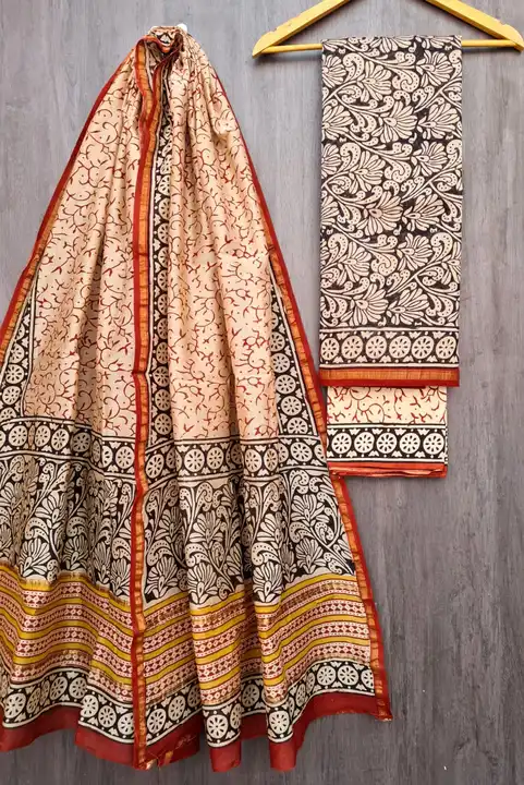 Chanderi silk suit uploaded by Bagru Hand Block Print Jaipur on 3/6/2023
