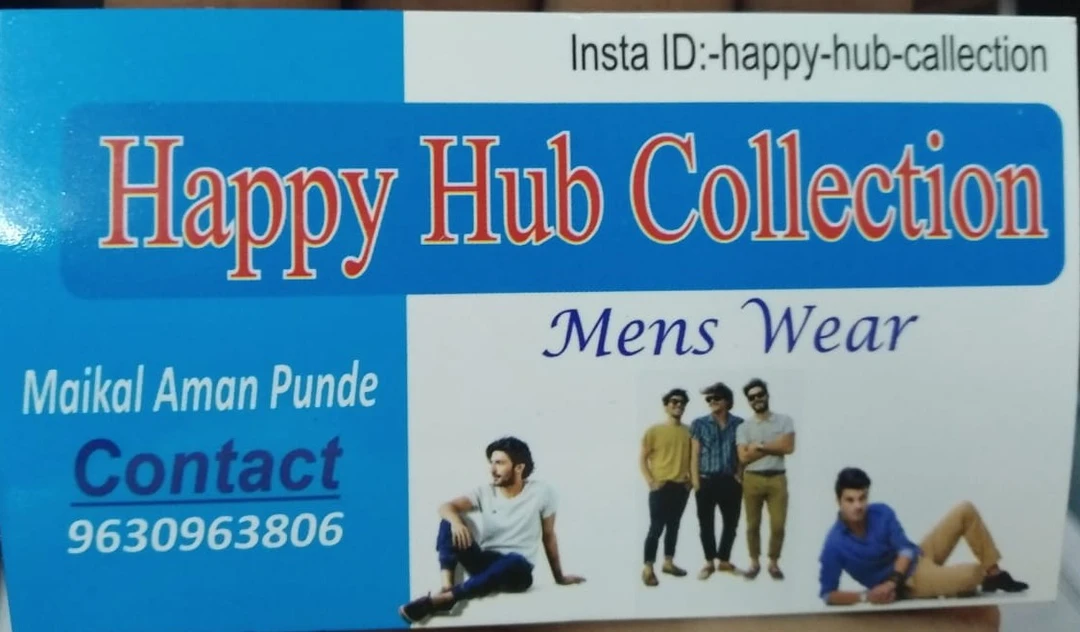 Visiting card store images of Men's wear 