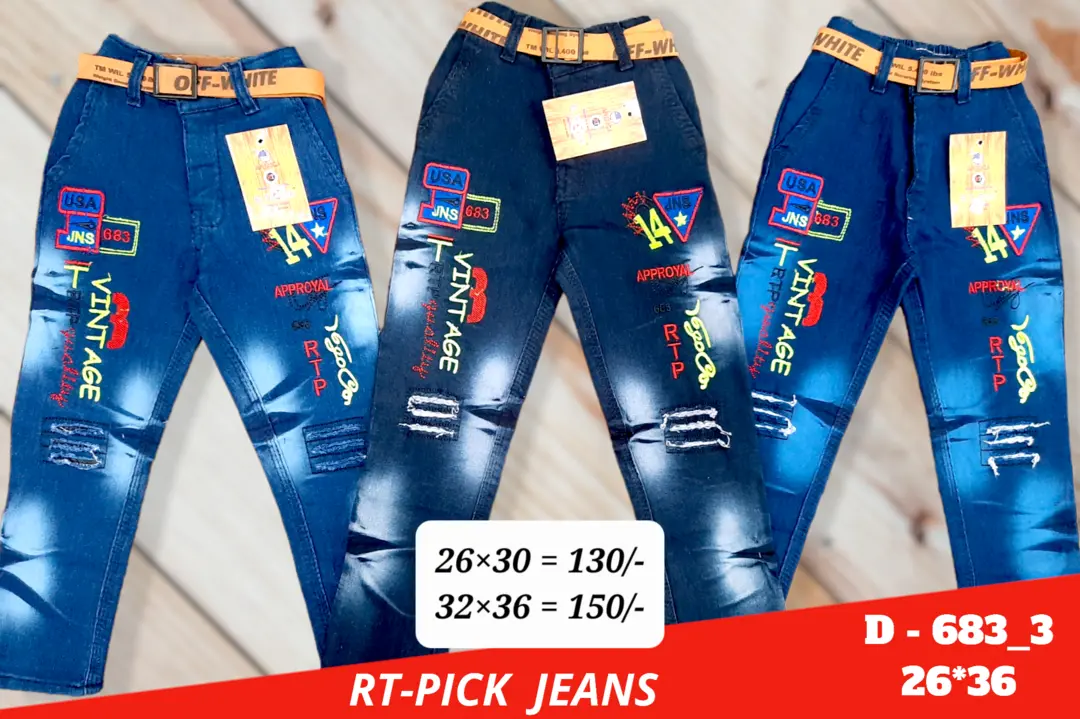 KIDS JEANS 26×36 uploaded by RISHABH TRADERS on 3/6/2023