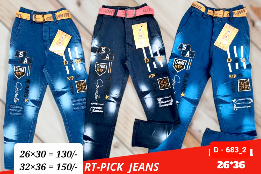 KIDS JEANS 26×36 uploaded by RISHABH TRADERS on 3/6/2023