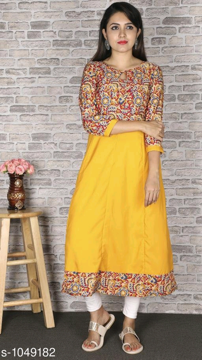 Women's printed crepe anarkali khurti uploaded by business on 3/6/2023