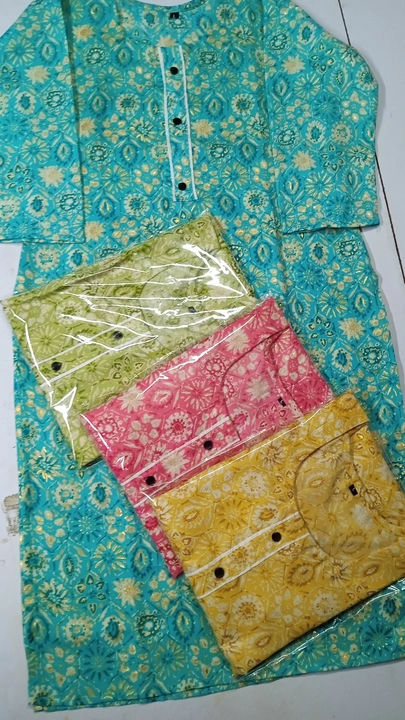 Post image I want 50+ pieces of Kurti at a total order value of 5000. I am looking for Short 32 size and long size l, xl, xxl, d capsul foil print, cotton. Please send me price if you have this available.